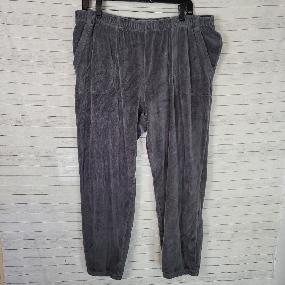 AERIE COZY FLEECE GREY VELOUR JOGGER PANTS, SZ EXTRA LARGE
